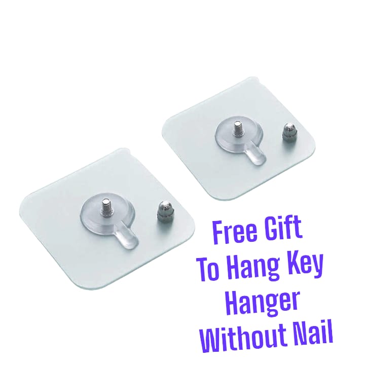 Tribal Art Wooden and Metal Key Holder - Image 5