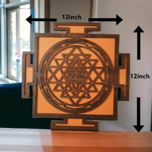 3D Wooden Shree Yantra / Sri Chakra Wall Art